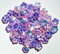 50 3x8mm Transparent Alexandrite AB Cupped Flower Beads